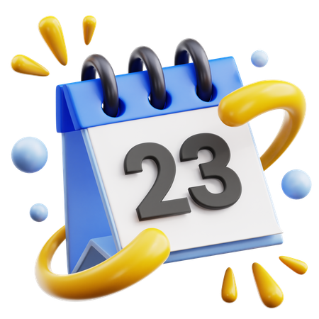 23 date  3D Icon