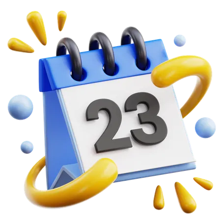 23 date  3D Icon