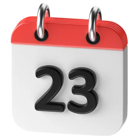 23 Date  3D Icon