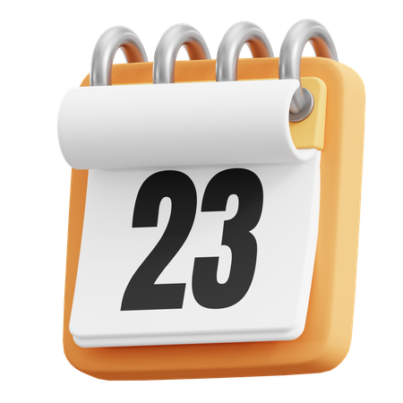 23 Date  3D Icon