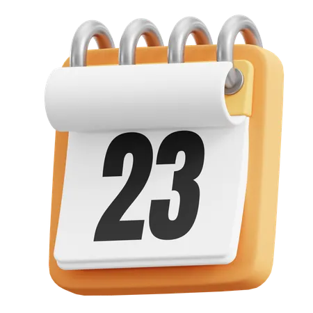 23 Date  3D Icon