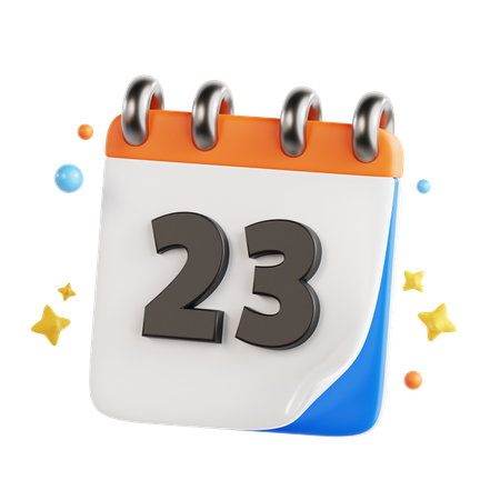 23 Date  3D Icon