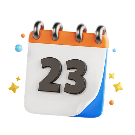 23 Date  3D Icon