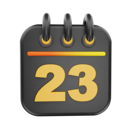 23 Date  3D Icon