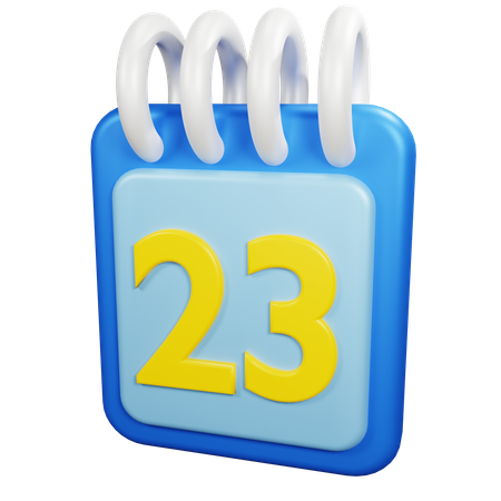 23 Date  3D Icon