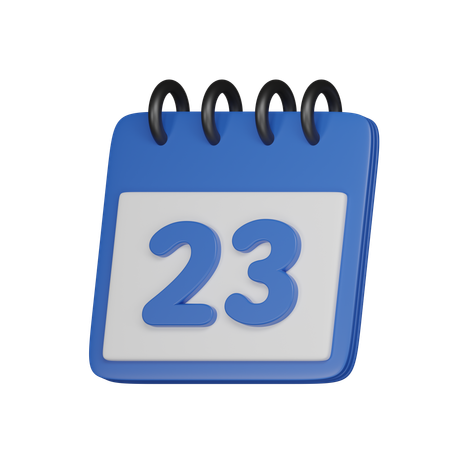 23 Date  3D Icon