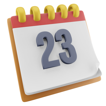 23 Date  3D Icon