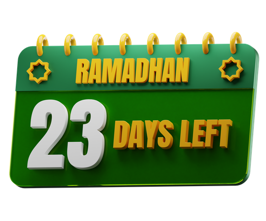 23 Days Left to Ramadan  3D Icon