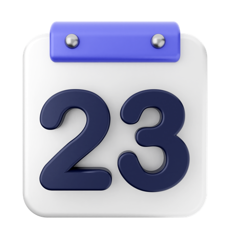 Calendario 23  3D Icon