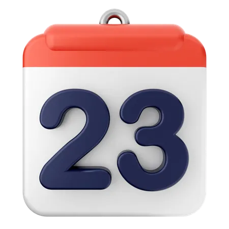 Calendario 23  3D Icon