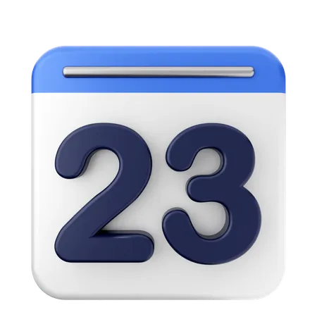 Calendario 23  3D Icon