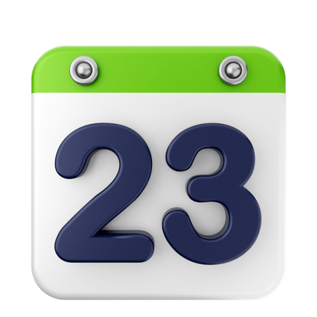 Calendario 23  3D Icon