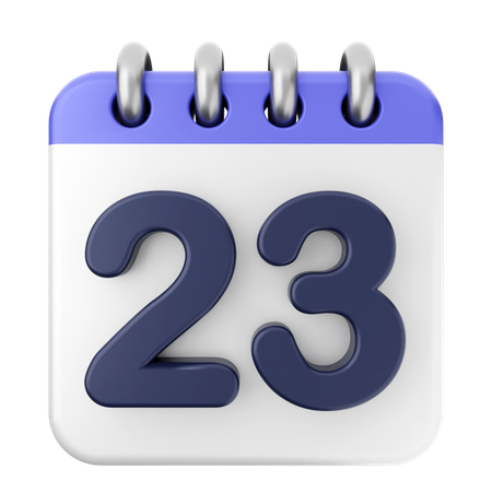 Calendario 23  3D Icon