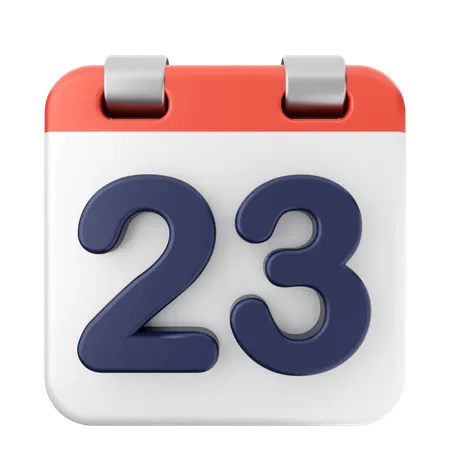 Calendario 23  3D Icon