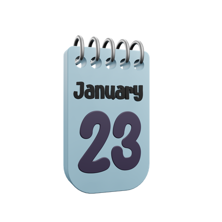 23 January Calender  3D Icon
