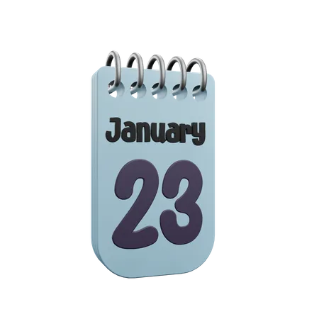 23 January Calender  3D Icon