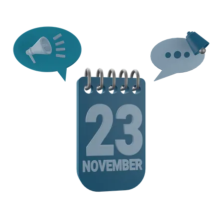 23 November  3D Icon