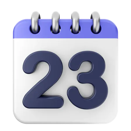 23 Th Calendar  3D Icon