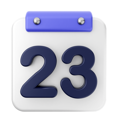 23 Th Calendar  3D Icon