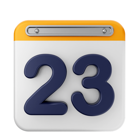 23 Th Calendar  3D Icon