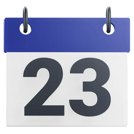 3 D 23rd Twenty Three Day Of Month Calendar Illustration 3D Icon