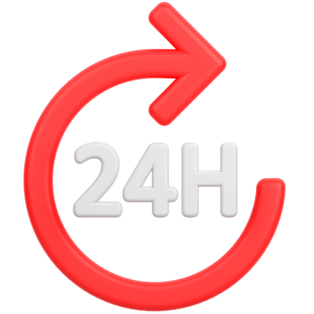 24시간 서비스  3D Icon