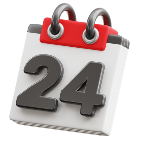 달력 날짜 24  3D Icon