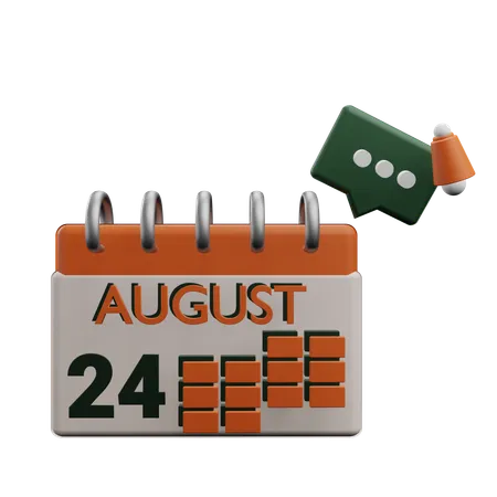 24 august  3D Icon