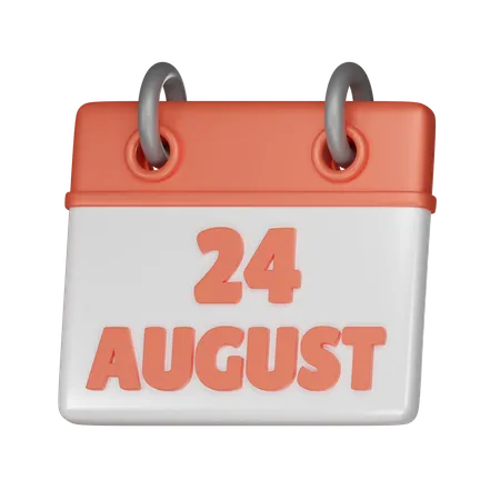 24 August  3D Icon