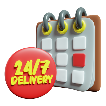 24 By 7 Delivery  3D Icon