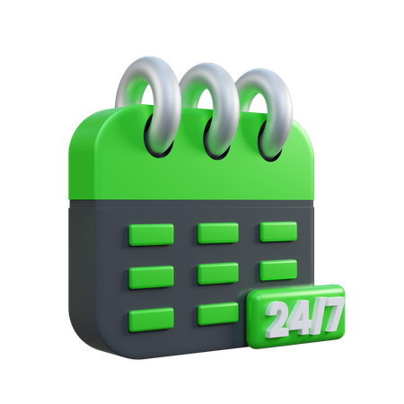 24 By 7 Service  3D Icon