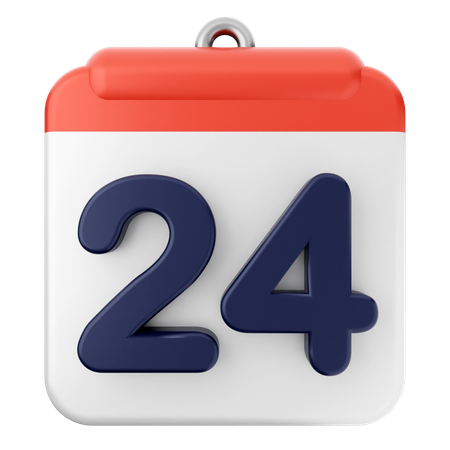 Calendario 24  3D Icon