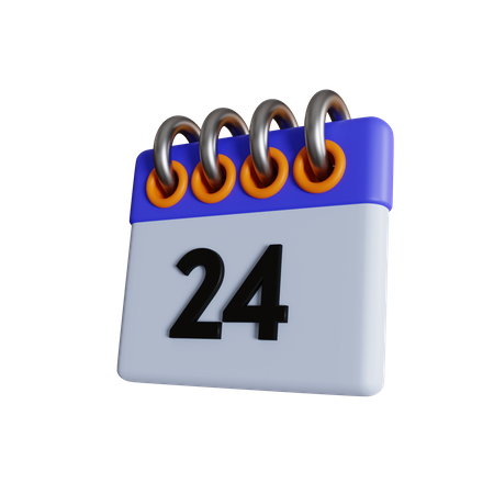 24 Date  3D Icon