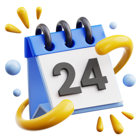 24 Date  3D Icon