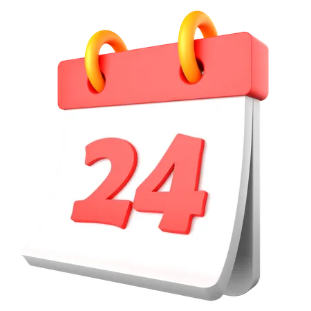 24 Date  3D Icon