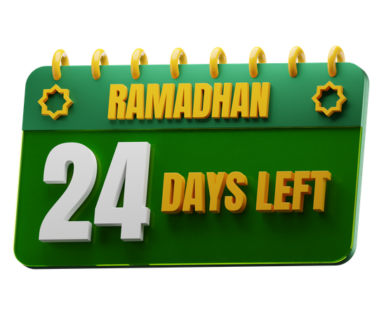 24 Days Left to Ramadan  3D Icon