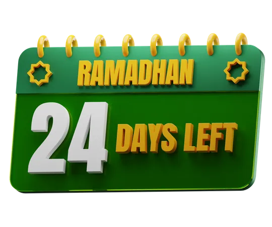 24 Days Left to Ramadan  3D Icon
