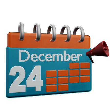 24 de diciembre  3D Icon