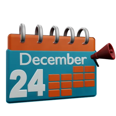 24 de diciembre  3D Icon