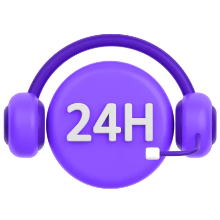 24 H Service  3D Icon