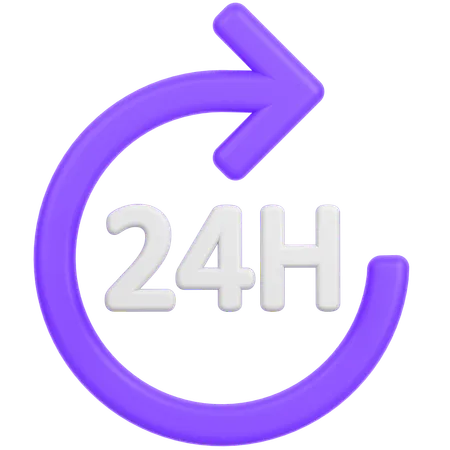 3 D Icon Of A 24 Hour Return Policy 3D Icon
