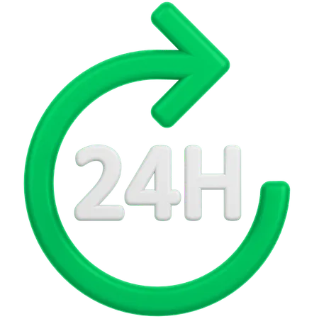 3 D Icon Of A 24 Hour Return Policy 3D Icon