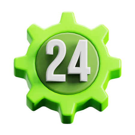 24시간 서비스  3D Icon
