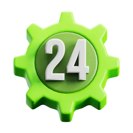 24시간 서비스  3D Icon