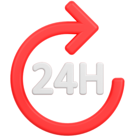 24 h Service  3D Icon