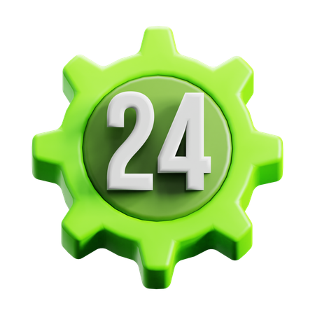 24 H Service  3D Icon