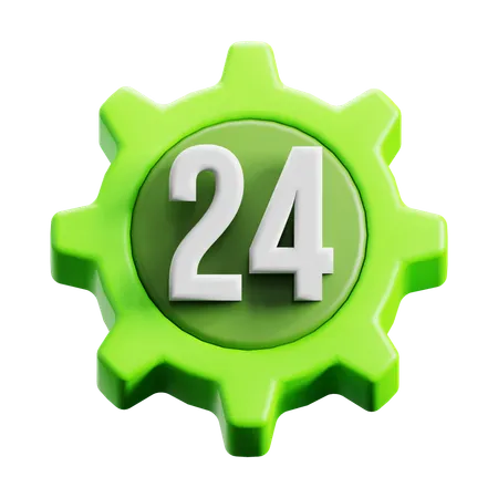 24 H Service  3D Icon