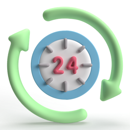 24 heures  3D Icon