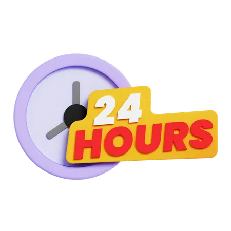 24 heures  3D Icon