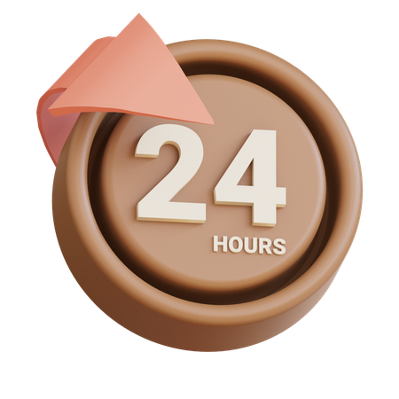 24 heures  3D Icon